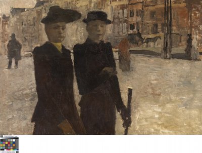 Mujeres en el Rokin (óleo sobre lienzo) de Georg Hendrik Breitner