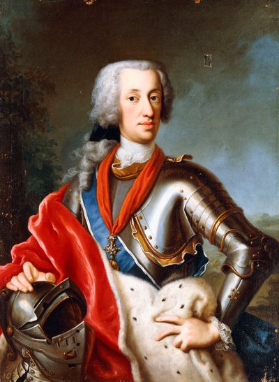 Retrato de Karl Albrecht Wittelsbach, de pie, de tres cuartos, con traje de gala (óleo sobre lienzo) de Georg (circle of) Desmarees
