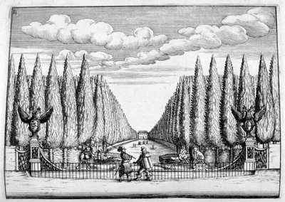 Diseño de castillo y jardín, 1664 de Georg Andreas Bockler