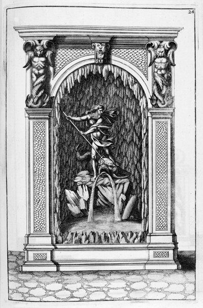 Fuente, diseño de gruta, 1664 de Georg Andreas Bockler