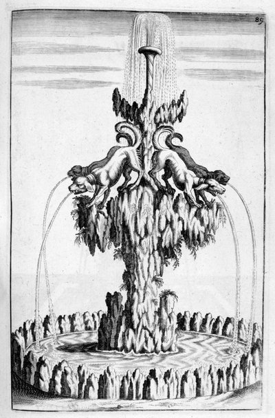 Fuente con diseño de perro, 1664 de Georg Andreas Bockler