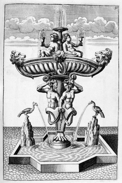 Diseño de fuente ornamental, 1664 de Georg Andreas Bockler