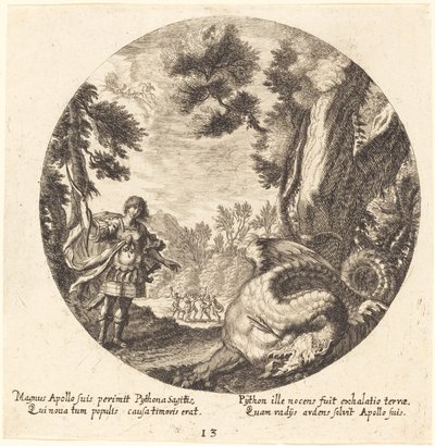Apolo matando al Pitón de Georg Andreas Wolfgang the Elder