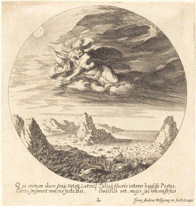 Dios creando orden del caos de Georg Andreas Wolfgang the Elder
