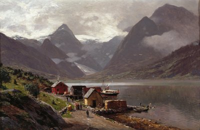 El fiordo de Fjærlands visto desde Mundal de Georg Anton Rasmussen