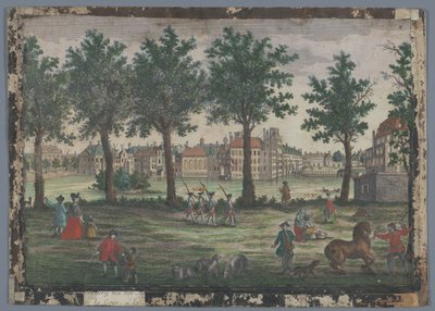 Vista del Hofvijver en La Haya Prospect des Weihers gegen Hof anzusehen, zu Grafenhaag de Georg Balthasar Probst (possibly)