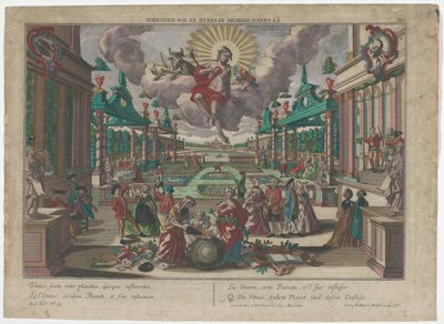 Alegoría del planeta Venus Venus, sexto planeta, y su influencia (título sobre el objeto) Planetas (título de la serie) de Georg Balthasar Probst