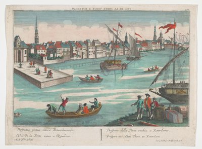 Vista del Ooster Oude Hoofdpoort en Rotterdam Prospect des Alten Thors zu Rotterdam (título sobre el objeto) Rotterdam (título de la serie) de Georg Balthasar Probst