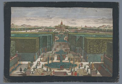 Vista de una avenida en el lado izquierdo de un jardín Spaziergang zur lincken Seite des Lust-Gartens (título sobre el objeto) de Georg Balthasar Probst