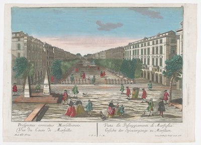 Vista de un paseo marítimo en Marsella Vista de los paseos en Marsella (título sobre objeto) Marsella (título de la serie) de Georg Balthasar Probst