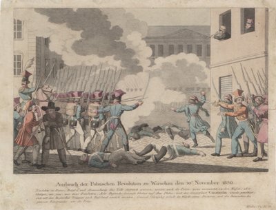 Estallido de la Revolución Polaca en Varsovia en noviembre de 1830 de Georg Benedikt Wunder