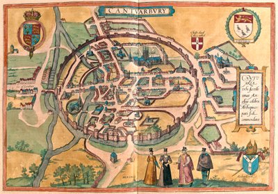 Canterbury, Inglaterra - en "Civitates Orbis Terrarum" de Georg Braun, Colonia 1617 de Georg Braun
