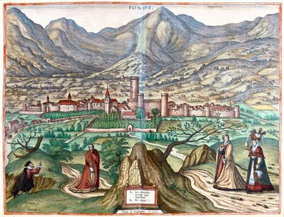 Fondi (país romano), Italia - en "Civitates Orbis Terrarum" de Georg Braun, Colonia 1617 de Georg Braun