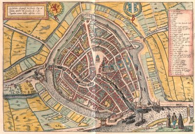 Goude, Países Bajos - en "Civitates Orbis Terrarum" de Georg Braun, Colonia 1617 de Georg Braun