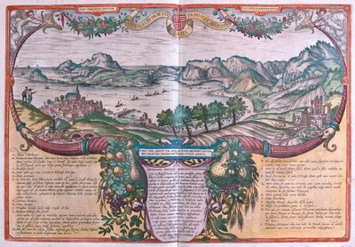Golfo de Baia, Ischia y Pozzuoli, Italia en "Civitates Orbis Terrarum" de Georg Braun, Colonia 1617 de Georg Braun