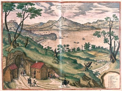 Golfo de Nápoles y Vesuvio - en "Civitates Orbis Terrarum" de Georg Braun, Colonia 1617 de Georg Braun