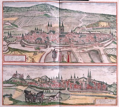 Halberstadt y Quedlinburg, Alemania - en "Civitates Orbis Terrarum" de Georg Braun, Colonia 1617 de Georg Braun