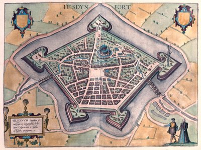 Hesdin, Francia - en "Civitates Orbis Terrarum" de Georg Braun, Colonia 1617 de Georg Braun