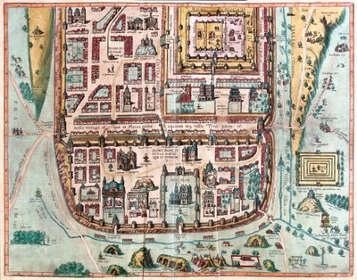 Jerusalén, Israel -en "Civitates Orbis Terrarum" de Georg Braun, Colonia 1617 de Georg Braun