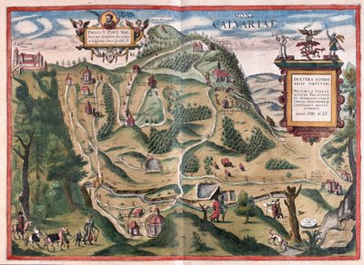 Kalwarya Zebrzydowka (sureste de Cracovia), Polonia - en "Civitates Orbis Terrarum" de Georg Braun, Colonia 1617 de Georg Braun