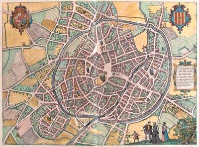 Malinas, Bélgica, en "Civitates Orbis Terrarum" de Georg Braun, Colonia 1617 de Georg Braun
