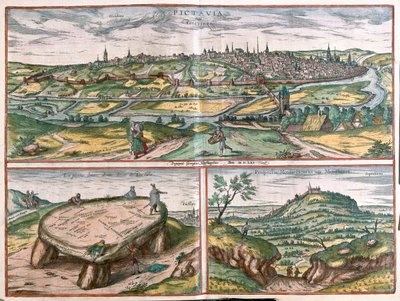 Montpellier, Tours y Poitiers, Francia - en "Civitates Orbis Terrarum" de Georg Braun, Colonia 1617 de Georg Braun