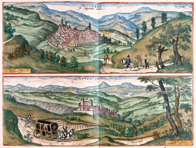 Nocera Umbra - Castelnuovo di Porto, Italia - en "Civitates Orbis Terrarum" de Georg Braun, Colonia 1617 de Georg Braun