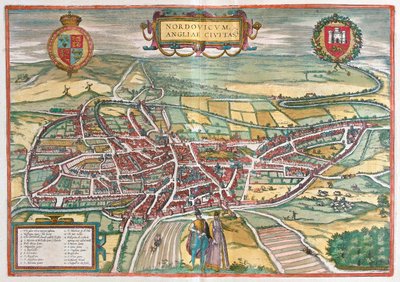Norfolk - Gran Bretaña, en "Civitates Orbis Terrarum" de Georg Braun, Colonia 1617 de Georg Braun