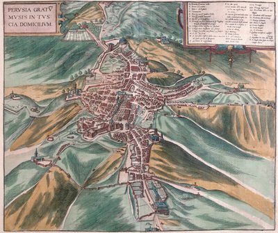Perugia, Italia - en "Civitates Orbis Terrarum" de Georg Braun, Colonia 1617 de Georg Braun