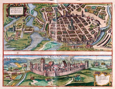 Poznan - Krosno, Polonia - en "Civitates Orbis Terrarum" de Georg Braun, Colonia 1617 de Georg Braun