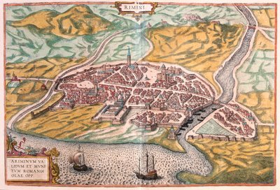 Rímini, Italia - en "Civitates Orbis Terrarum" de Georg Braun, Colonia 1617 de Georg Braun