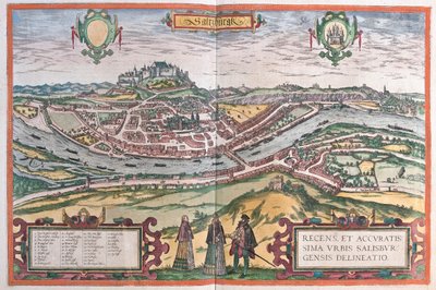 Salzburgo, Alemania - en "Civitates Orbis Terrarum" de Georg Braun, Colonia 1617 de Georg Braun