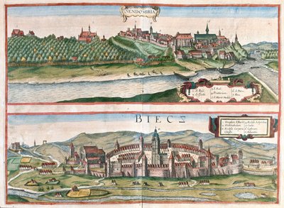 Sandomierz - Biecz, Polonia- en "Civitates Orbis Terrarum" de Georg Braun, Colonia 1617 de Georg Braun