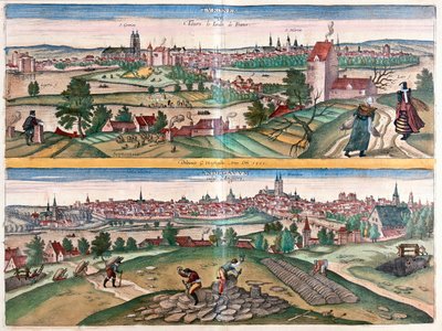Tours- Angers, el jardín de Francia - en "Civitates Orbis Terrarum" de Georg Braun, Colonia 1617 de Georg Braun