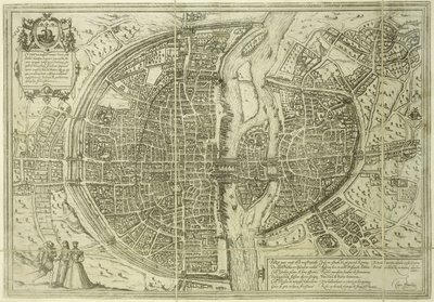 Plano de la ciudad de París, 1572 de Georg Braun