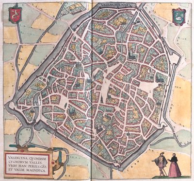 Valencena, Bruselas - en "Civitates Orbis Terrarum" de Georg Braun, Colonia 1617 de Georg Braun