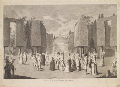 Vista tomada en la entrada del parque Friederichsberg en el año 1786 de Georg Christian Schule