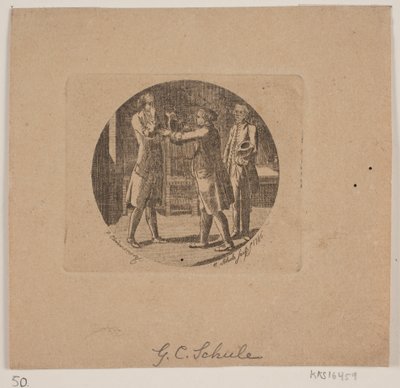 Vignette con tres hombres de Georg Christian Schule