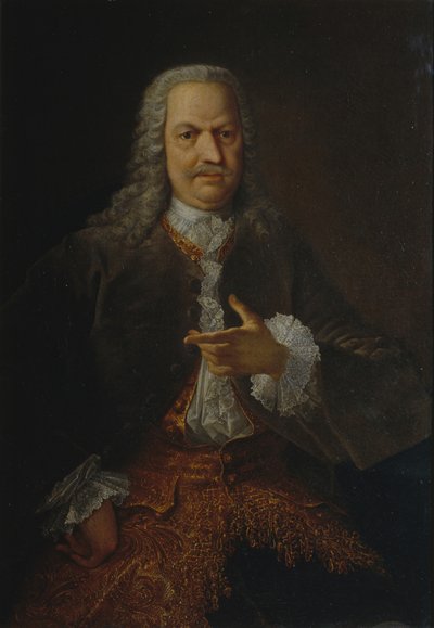 Retrato de Akinfiy Nikitich Demidov 1678-1745, antes de 1745 de Georg Christoph Grooth