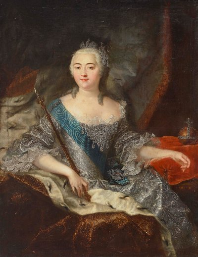 Retrato de la emperatriz Isabel de Rusia 1709-1762, 1740s de Georg Christoph Grooth