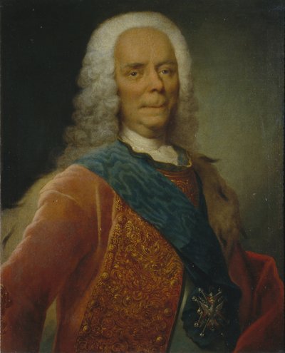 Retrato del Príncipe Vasili Vladimirovich Dolgorukov 1667-1746, antes de 1746 de Georg Christoph Grooth