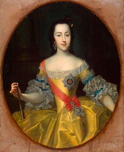 Retrato de la Gran Duquesa Ekaterina Alekseyevna, 1729-1796, c1745 de Georg Christoph Grooth