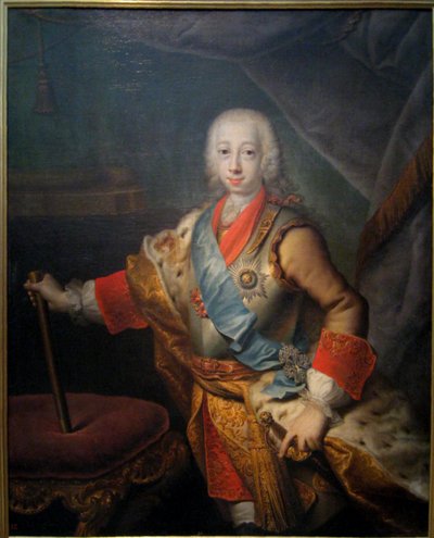 Retrato del Gran Duque Pedro Fedorovich (Luego Emperador Pedro III) de Georg Cristoph Grooth