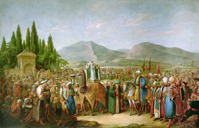 Emir Bechir Shihab II, Gobernante del Líbano, Rindiendo Homenaje a Ibrahim Pasha, ante San Juan de Acre en 1831 de Georg Emanuel Opitz