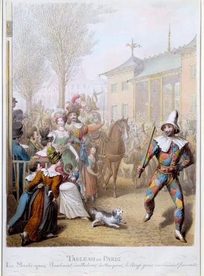 Le Mardi Gras en el Boulevard des Italiens en París de Georg Emanuel Opitz