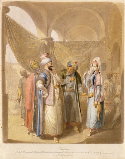 El mercado de esclavos, 1824 de Georg Emanuel Opitz