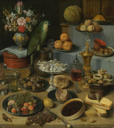 Alemán: Gran espectáculo cena con loro Gran banquete de Georg Flegel