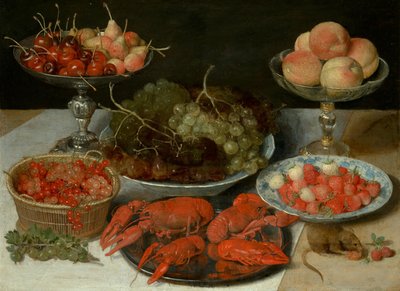 Bodegón con frutas y cangrejos de río de Georg Flegel