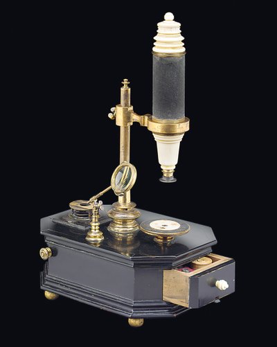 Microscopio compuesto tipo caja, c.1775 de Georg Friedrich Brander