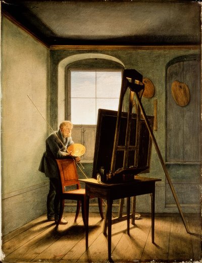 Caspar David Friedrich en su estudio de Georg Friedrich Kersting